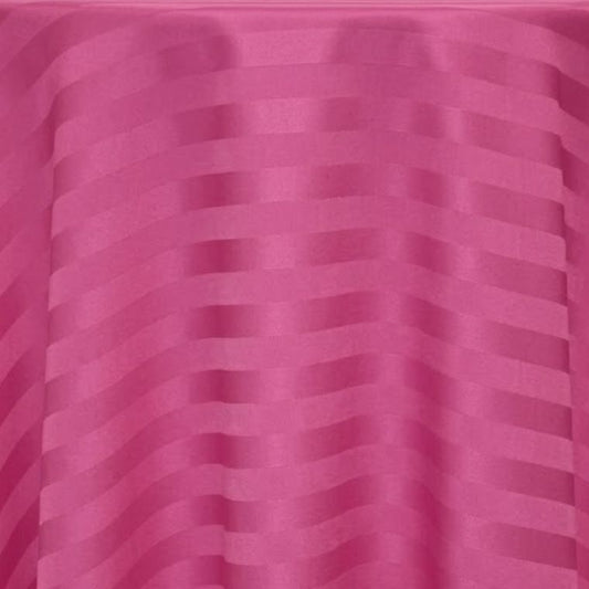Polyester Stripe Raspberry Tablecloth