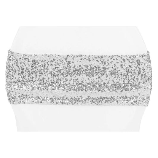 Sequin Silver Chair Band (Pack of 20)
