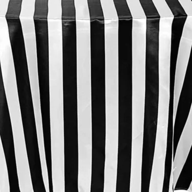 Polyester Black And White Stripe Tablecloth - black and white striped polyester fabric