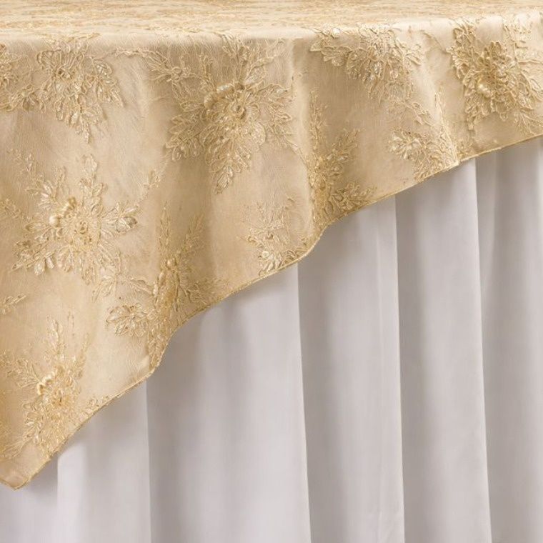 Vintage Floral Lace Ivory Overlay